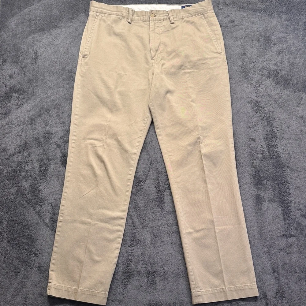 Polo Ralph Lauren Classic Fit Chino Pants Mens 35x32 Khaki Cotton Twill Trousers